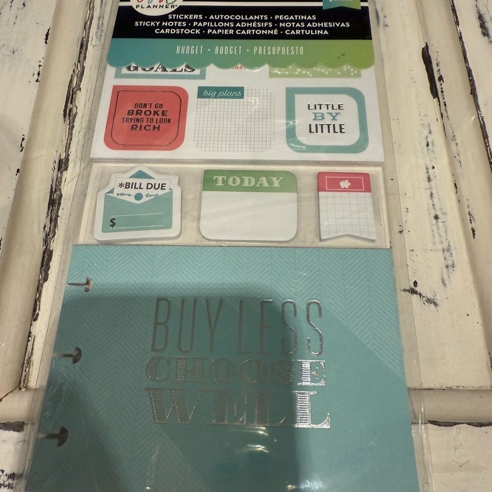 Happy Planner Home Office Calendar with Stickers - Blue and Silver